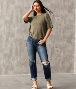 Activewear | Buckle Black Twisted Open Back Top Dusty Olive