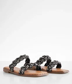 Very G Twisty Double Strap Sandal Black Sale