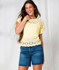 33 Coastal Two Way Cardigan Sweater Yellow Outlet