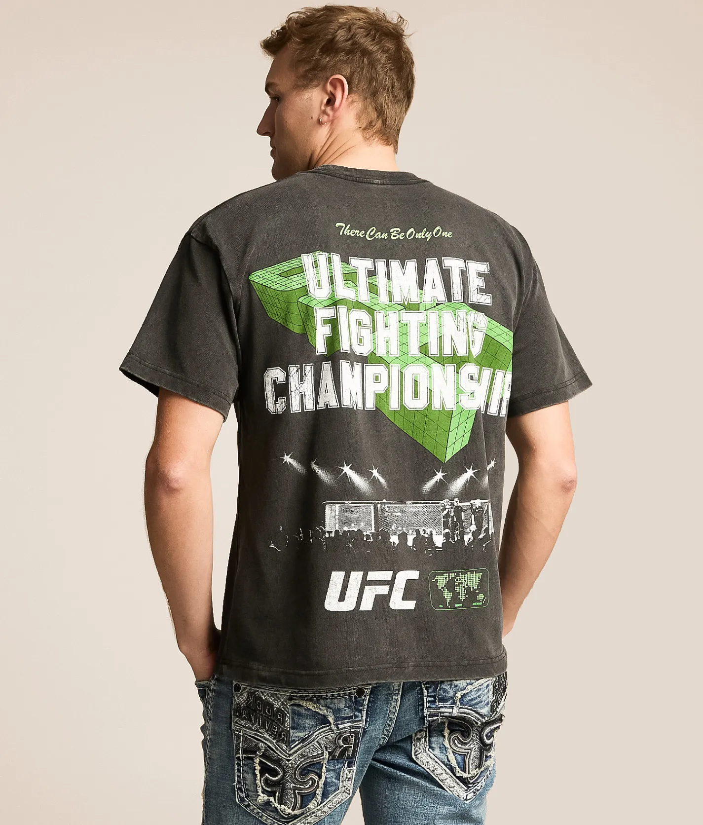 ID Supply Co. UFC Ringside Lights T-Shirt Washed Black New