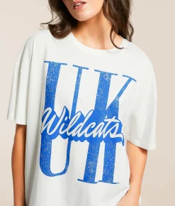 Tops | Gameday SOCIAL® UK Wildcats Oversized T-Shirt White