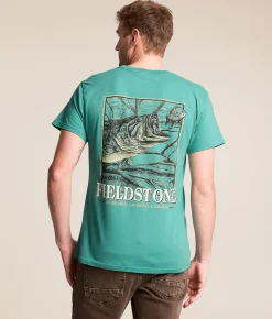 Tops|Graphic T-Shirts | Fieldstone Underwater Bass T-Shirt Seafoam