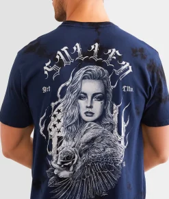 Graphic T-Shirts | Sullen United We Rise T-Shirt Navy Black Crystal Wash