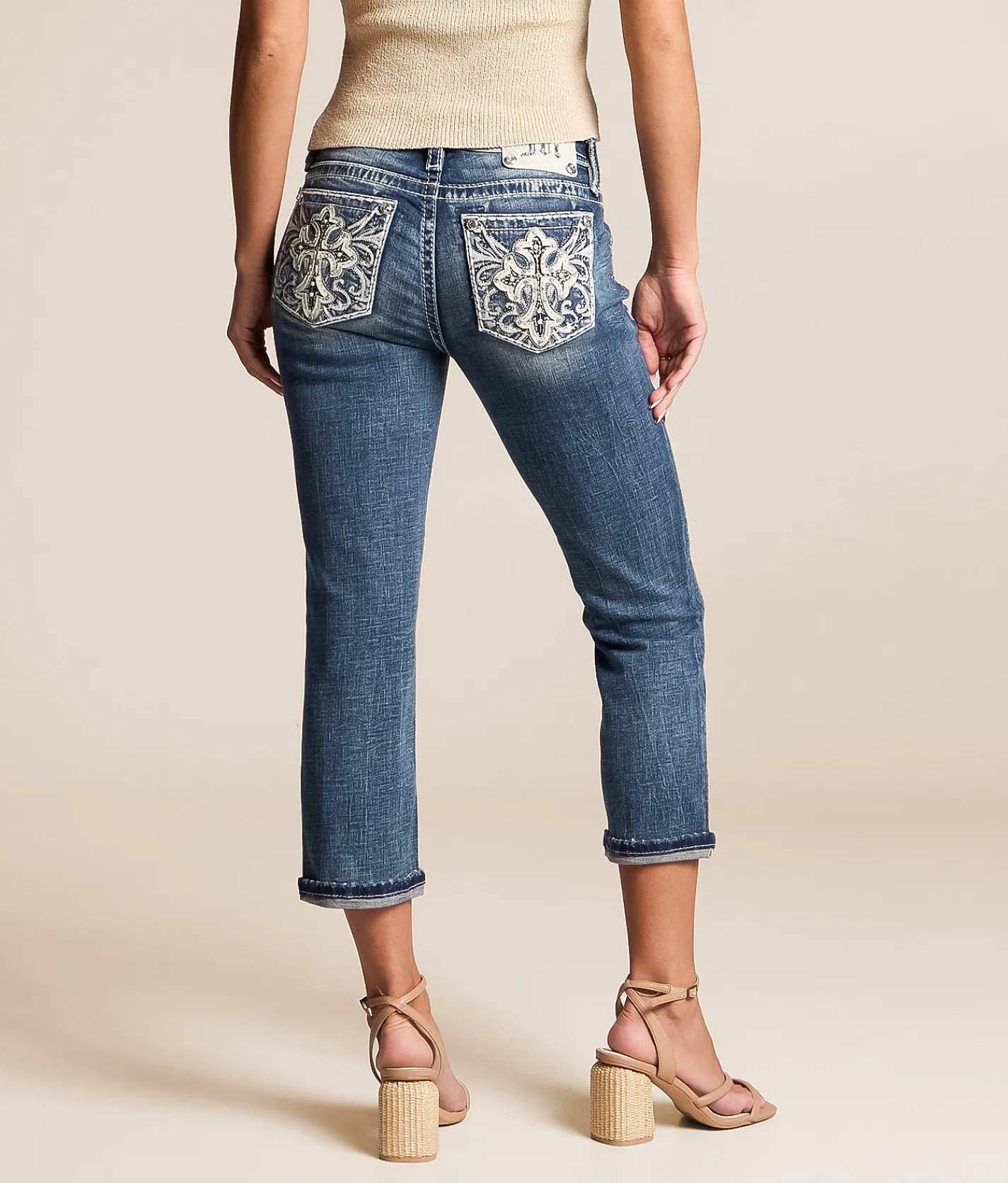 Miss Me Universal Capri Stretch Cuffed Jean K1201 Clearance