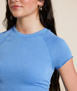 FITZ + EDDI Urban Ribbed Top Campanula Clearance