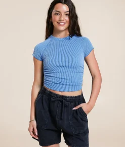 FITZ + EDDI Urban Ribbed Top Campanula Clearance