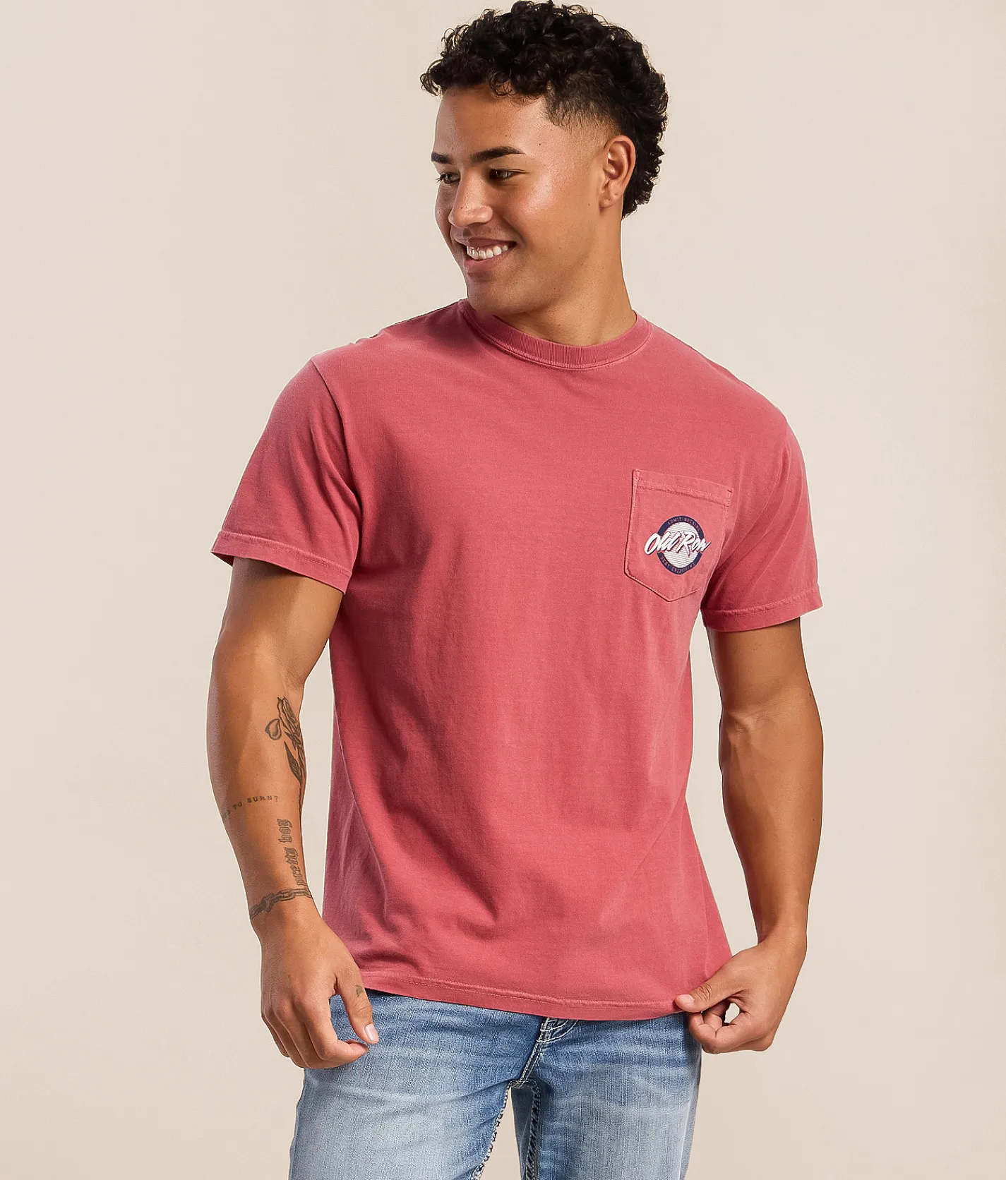 Tops|Graphic T-Shirts | Old Row USA Camo T-Shirt Crimson