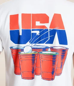 Tops | Old Row USA Drinking Team T-Shirt White