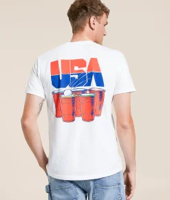 Old Row USA Drinking Team T-Shirt White