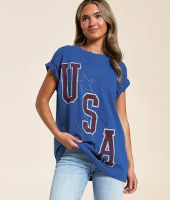 Tops | Goodie Two Sleeves USA Oversized T-Shirt Campanula