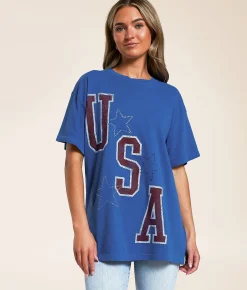Tops | Goodie Two Sleeves USA Oversized T-Shirt Campanula