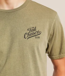 Tops|Graphic T-Shirts | Tail Chasers Club UTV Dog T-Shirt Fallen Rock Pigment Dye