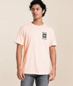 Tops|Graphic T-Shirts | RVCA VA Overlay T-Shirt Peach