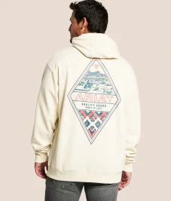 Tops | Ariat Vaquero Fresa Hooded Sweatshirt Silver Birch