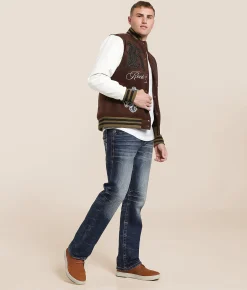 Tops|Coats & Jackets | Rock Revival Varsity Jacket Brown White