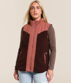 Tops|Coats & Jackets | LIV Outdoor Vela Sherpa Vest Burnt Olive