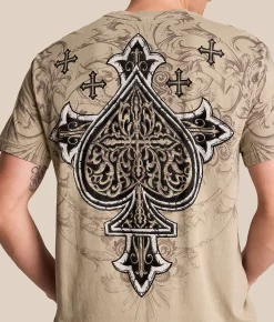 Tops|Graphic T-Shirts | Affliction Velvet Scorn T-Shirt Aluminium Lava Wash