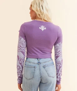 Tops | Affliction Velvet Sky Cropped T-Shirt Meadow Violet Pigment