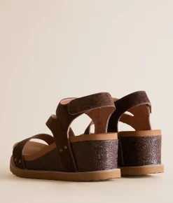Shoes | Very G Verde Trail Leopard Wedge Sandal Chocolate