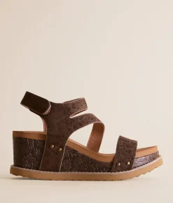 Shoes | Very G Verde Trail Leopard Wedge Sandal Chocolate