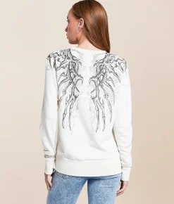 Tops | Affliction Vertibrate Pullover Vintage White Reactive