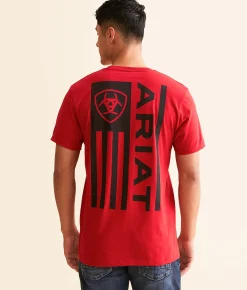 Ariat Vertical Logo T-Shirt Red Online