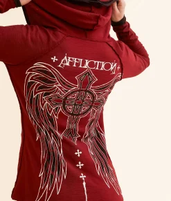 Affliction Victorian Hooded Shirt Indigo Mood Tea Stain Sale
