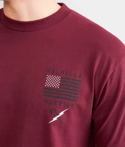 Howitzer Viking Crow T-Shirt Burgundy Clearance