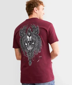 Howitzer Viking Crow T-Shirt Burgundy Clearance