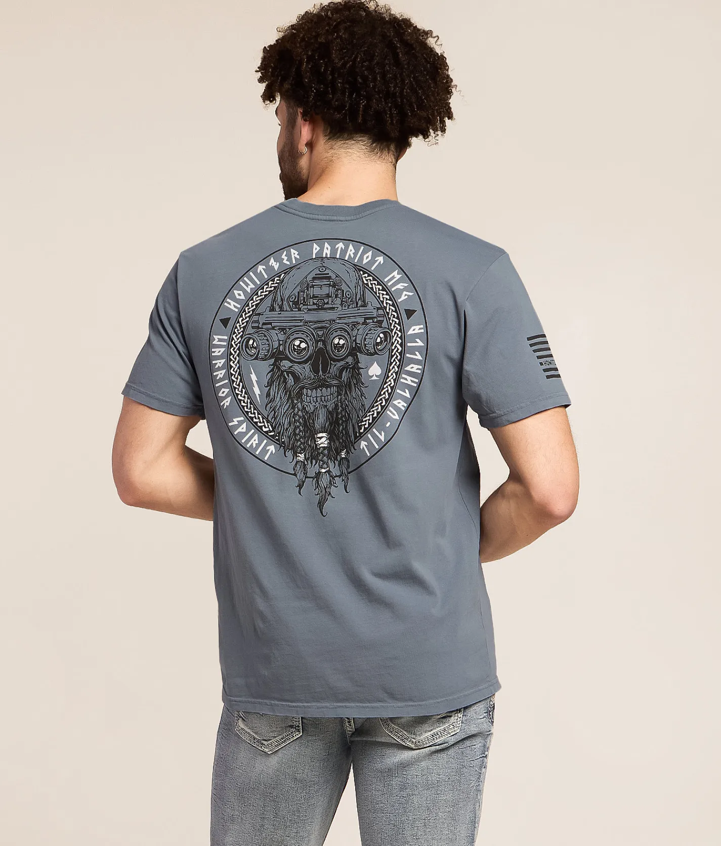 Tops|Graphic T-Shirts | Howitzer Viking Spirit T-Shirt Steel Blue