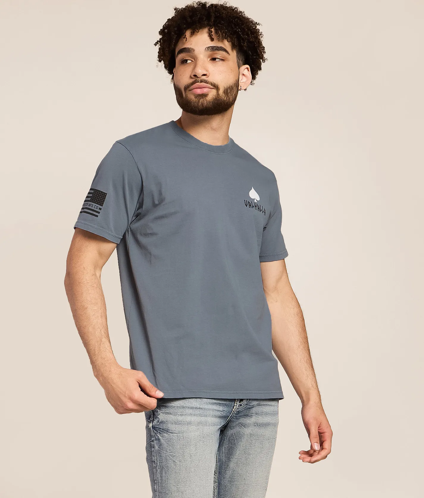 Tops|Graphic T-Shirts | Howitzer Viking Spirit T-Shirt Steel Blue