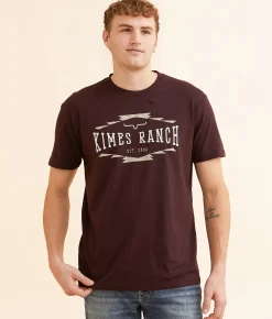 Kimes Ranch Vintage Badge T-Shirt Oxblood Hot