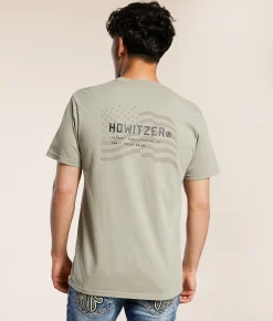 Howitzer Vintage Flag T-Shirt Plaza Taupe Sale