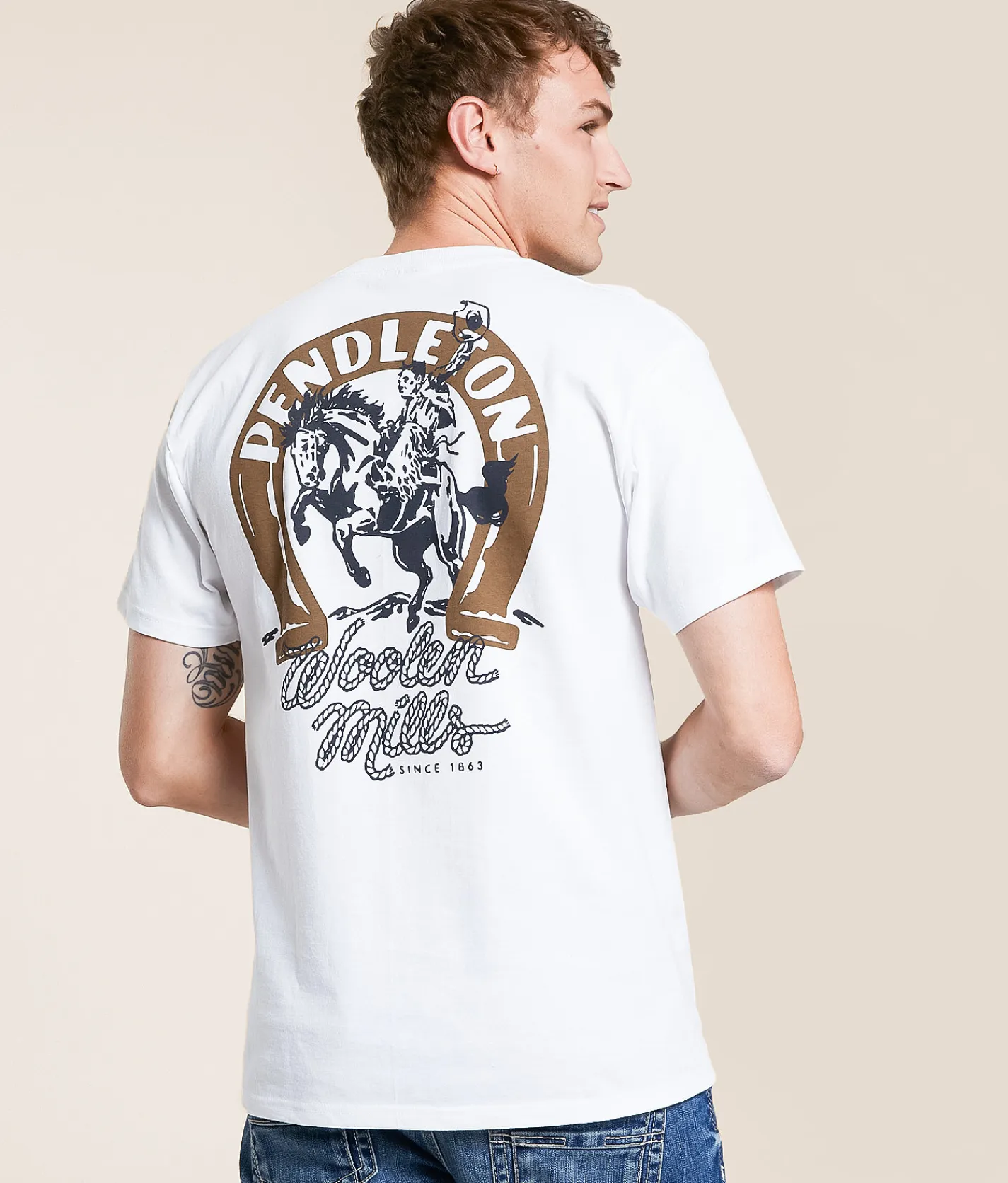 Pendleton Vintage Horseshoe T-Shirt White Discount