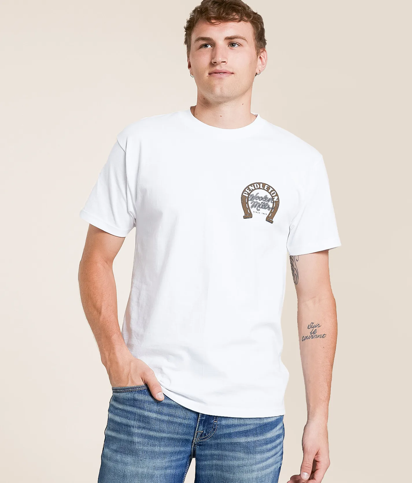 Pendleton Vintage Horseshoe T-Shirt White Discount