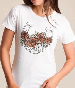 Tops | Ariat Vintage Roses T-Shirt Natural