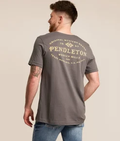 Tops|Graphic T-Shirts | Pendleton Vintage Stamp T-Shirt Asphalt Tan