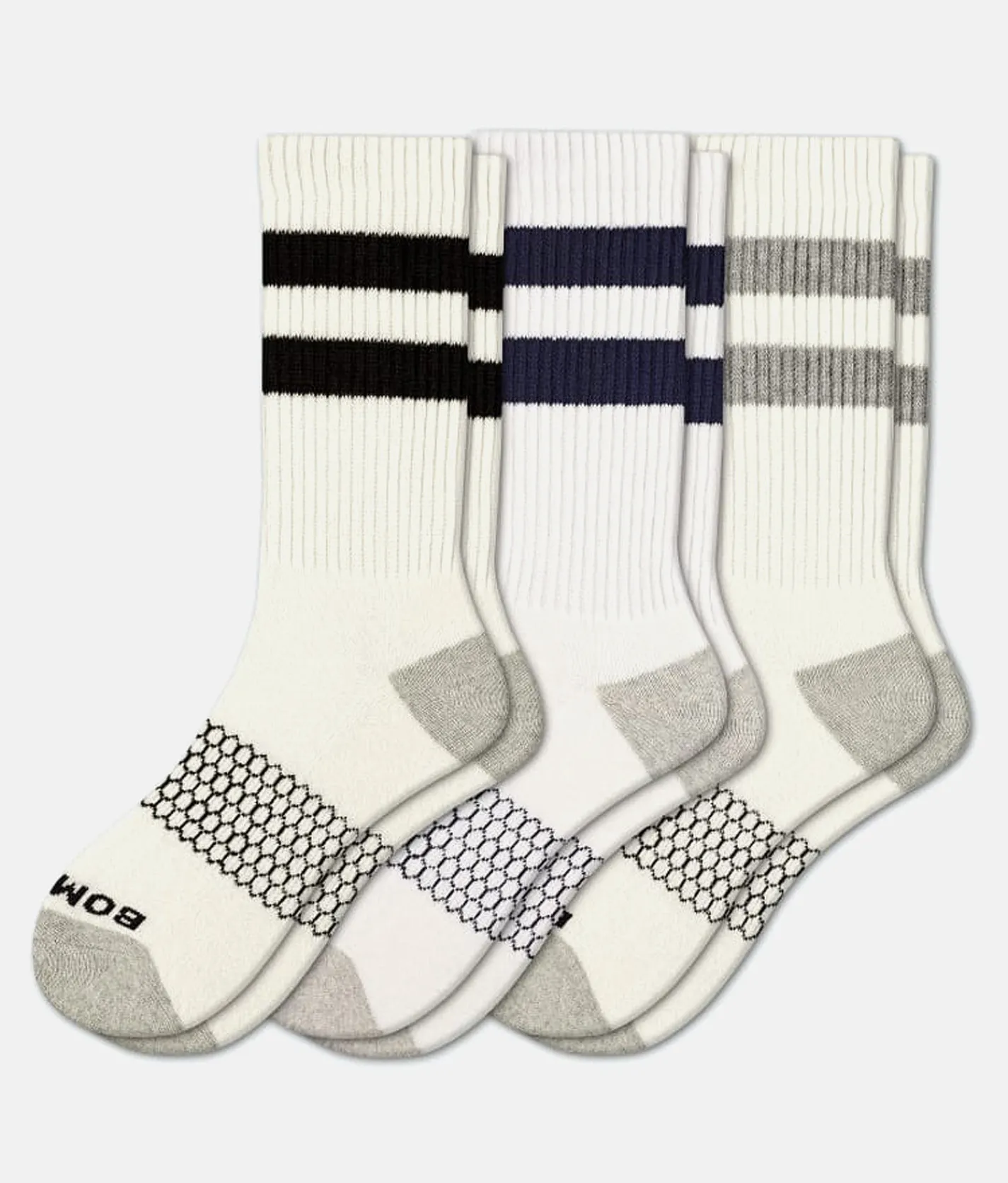 Activewear | Bombas® Vintage Stripe 3 Pack Socks White Multi