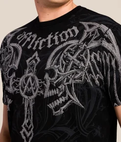 Tops|Graphic T-Shirts | Affliction Vintage T-Shirt Black Lava Wash