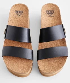 Reef Vista Hi Cushioned Flatform Sandal Black New