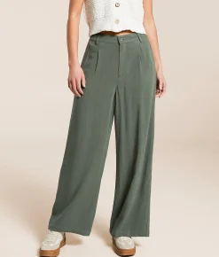 Z Supply Vista Linen Blend Trouser Pant Dark Agave Online
