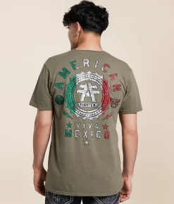 Tops|Graphic T-Shirts | American Fighter Viva Mexico T-Shirt Fallen Rock