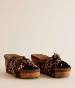 Shoes | Pierre Dumas Vivian Leopard Wedge Sandal Leopard Suede