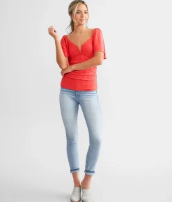 Tops | Willow & Root V-Wire Ruched Top Bittersweet