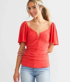 Tops | Willow & Root V-Wire Ruched Top Bittersweet