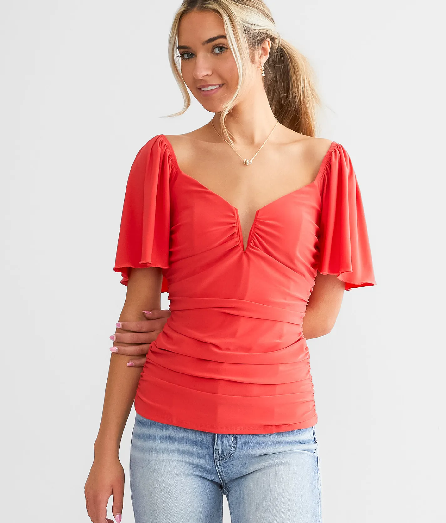 Tops | Willow & Root V-Wire Ruched Top Bittersweet