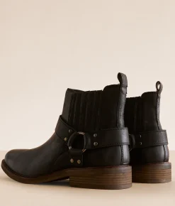 Steve Madden Wabash Harness Leather Chelsea Boot Black Discount