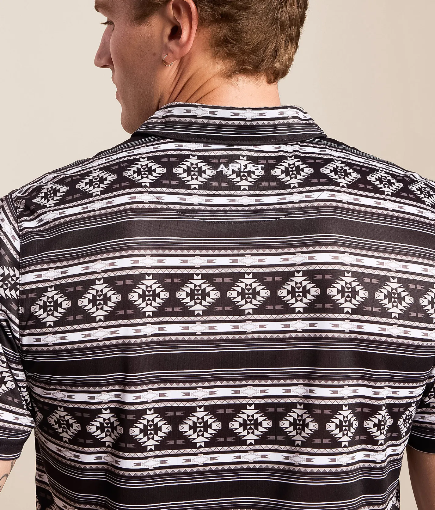 Tops | Ariat Wade Fitted TEK Polo Black