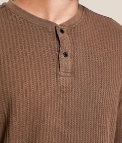 Buckle Black Waffle Knit Henley Carafe Outlet