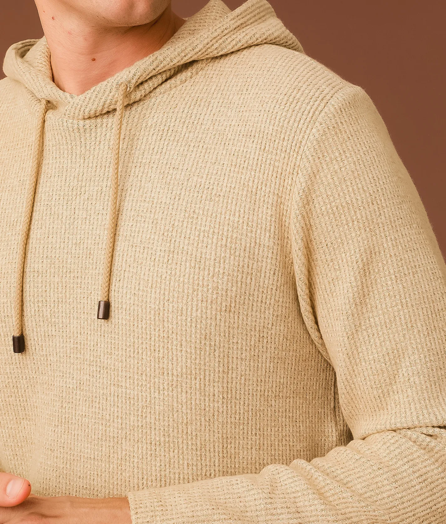 Tops | Outpost Makers Waffle Knit Hoodie Corn Stalk Arctic Wolf